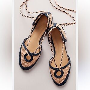 Nwt Schutz JESSEL FLAT SANDAL
Navy and Tan Espadrille Flats Size 8